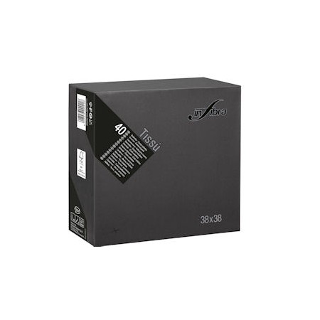 TOVAGLIOLO 38X38 2V TISSU' NERO 40 PZ.